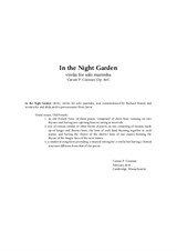 Carson Cooman - In the Night Garden, virelai for solo marimba
