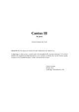 Carson Cooman - Cantus III (2013) for piano
