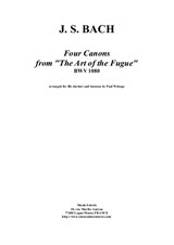J. S. Bach: Four Canons from 'The Art of the Fuge', arranged for Bb clarient and bassoon