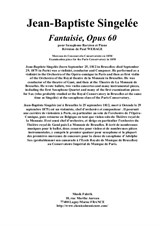 Jean-Baptiste Singelée Fantaisie, pour Saxophone Baryton et Piano, revised by Paul Wehage