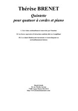 Thérèse Brenet: Quintet for two violins, viola, violoncello and piano