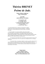 Thérèse Brenet: Poème de Jade, seven mélodies on Chinese Poems for baritone, flute solo and orchestra