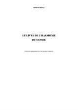 Thérèse Brenet: Le Livre de L'Harmonie du Monde for orchestra ((pic222clbs2cbn/4331/4perc/tmp/hp/strings), full score