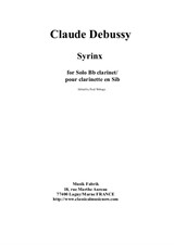 Claude Debussy: Syrinx arranged for solo clarinet by Paul Wehage