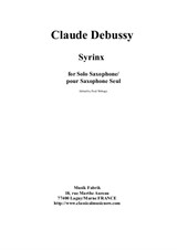 Claude Debussy: Syrnix, aranged for solo saxophone by Paul Wehage
