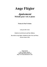 Ange Flégier: Apaisement for low voice and piano