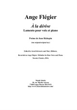 Ange Flégier: À la dérive for baritone voice and piano