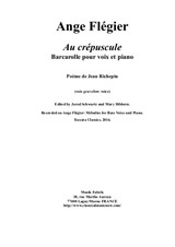 Ange Flégier: Au crépuscule for bass voice and piano