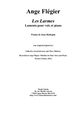 Ange Flégier: Les Larmes for medium voice and piano