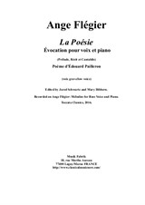 Ange Flégier: La Poésie for bass voice and piano