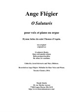 Ange Flégier: O Salutaris for bass voice and piano