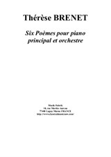 Thérèse Brenet: Six Poèmes for orchestra with prinicpal piano, score plus solo part