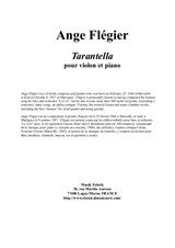 Ange Flégier: Tarantella for violin and piano