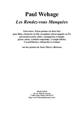 Paul Wehage: Les Rendez-vous Manqués for narrator and mixed sextet