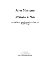 Jules Massenet: Meditation from 'Thais', arranged for alto saxophone and piano