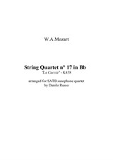 Wolfgang Amadeus Mozart: String Quartet No.17 in Bb, arranged for SATB saxophone quartet by Danilo Russo