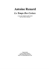 Antoine Renard: Le Temps des Cerises, arranged for Bb clarinet and piano