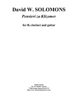 David W. Solomons: Pensieri su Klizemer for Bb clarinet and guitar