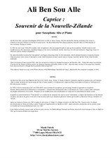 Ali Ben Sou Alle: Caprice: Souvenir de la Nouvelle-Zélande for alto saxophone and piano