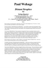 Paul Wehage: Distant Strophes for string quartet