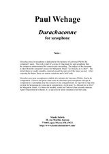 Paul Wehage: Durachaconne for solo alto saxophone