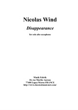 Nicolas Wind: Disappearance for solo alto saxophone