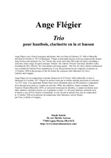 Ange Flégier: Trio for oboe, clarinet (A or Bb) and bassoon