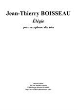 Jean-Thierry Boisseau: Élédie for solo alto saxophone