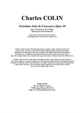 Charles Colin: Solo de Concours No.3, for Bb clarinet and piano