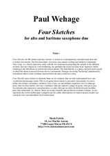 Paul Wehage: Four Sketches for alto saxophone and baritone saxophone