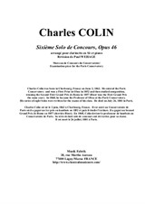 Charles Colin: Sixième Solo de Concours, arranged for Bb clarinet and piano