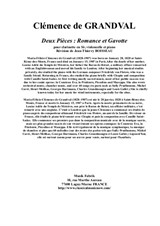 Clémence de Grandval: Deux Pièces: Romance et Gavotte for Bb clarinet, violoncello and piano
