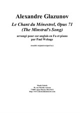 Alexandre Glazunov, Le Chant du Ménestrel (The Minstral's Song) for english horn and piano