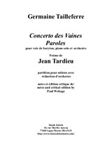 Concerto des Vaines Paroles for Baritone, piano and orchestra – piano-vocal score
