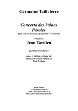 Concerto des Vaines Paroles for Baritone, piano and orchestra – full score