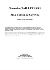 Mon Cousin de Cayenne for oboe, Bb clarinet, bassoon, C trumpet, percussion and piano
